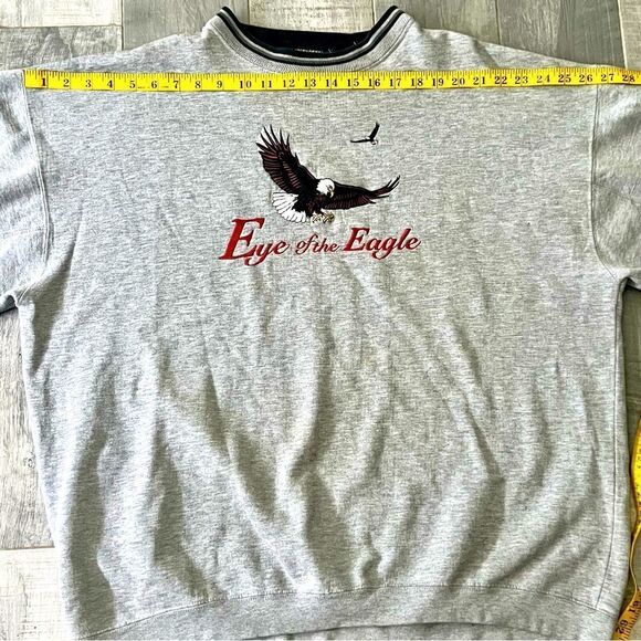 Vtg 90s Headwaters Alaska Drop Shoulder Oversized Eye of the Eagle sweatshirt 2X - Picture 6 of 9